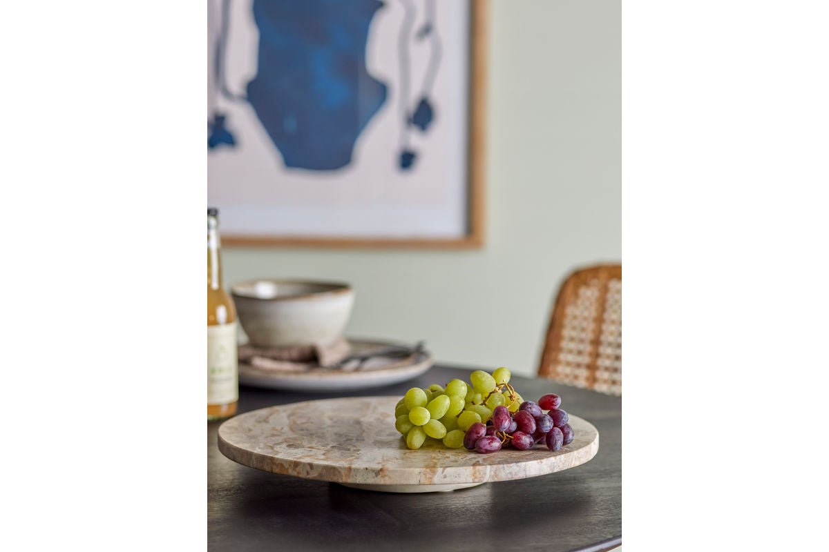 Drehteller Uggy – Servierplatte aus braunem Marmor