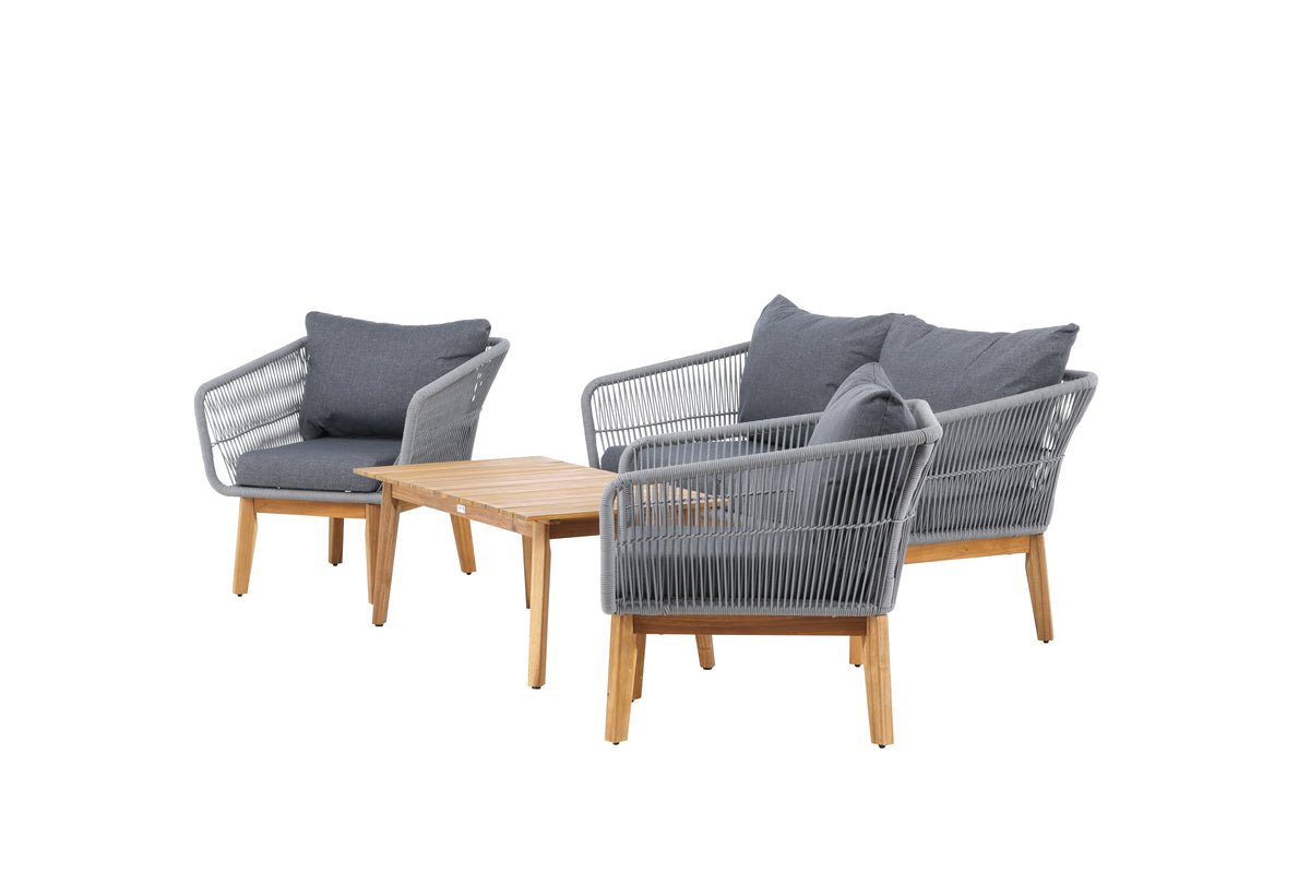 Garten Lounge Set Sorena – 4 teiliges Set in Grau