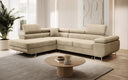 Designer Ecksofa Aston mit Schlaf- und Klappfunktion aus Samt