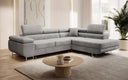 Designer Ecksofa Aston mit Schlaf- und Klappfunktion aus Samt