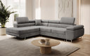 Designer Ecksofa Aston mit Schlaf- und Klappfunktion aus Samt