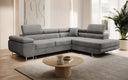 Designer Ecksofa Aston mit Schlaf- und Klappfunktion aus Samt