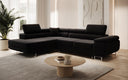 Designer Ecksofa Aston mit Schlaf- und Klappfunktion aus Samt