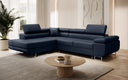 Designer Ecksofa Aston mit Schlaf- und Klappfunktion aus Kunstleder