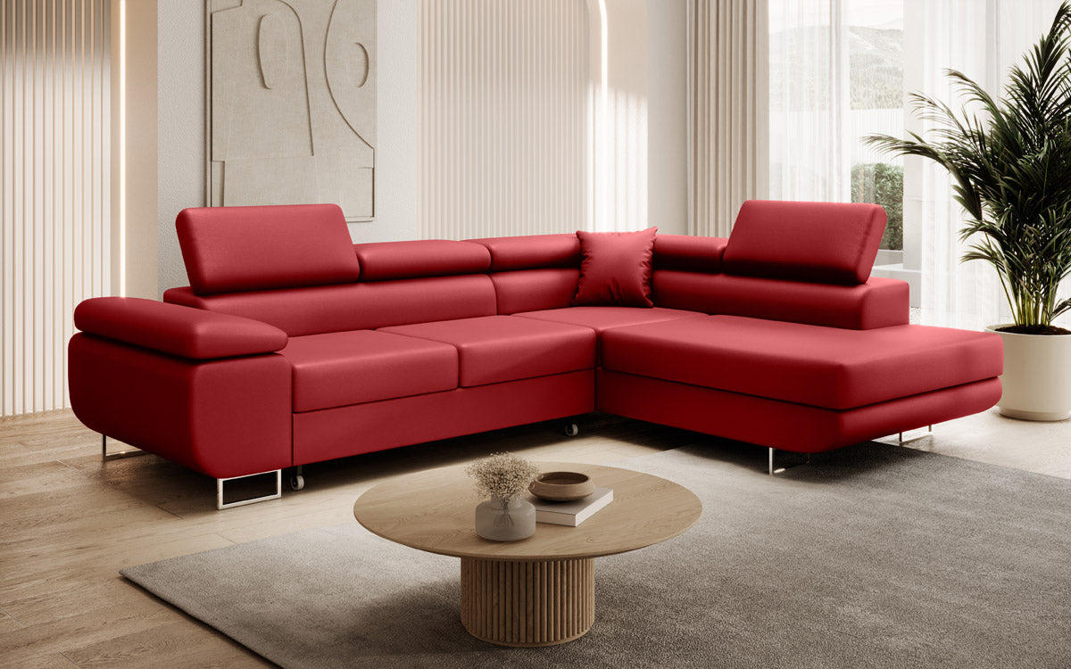 Designer Sofa Aston mit Schlaf- und Klappfunktion aus Kunstleder