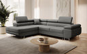 Designer Ecksofa Aston mit Schlaf- und Klappfunktion aus Kunstleder