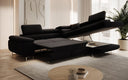 Designer Ecksofa Aston mit Schlaf- und Klappfunktion aus Kunstleder