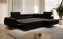 Designer Ecksofa Aston mit Schlaf- und Klappfunktion aus Samt