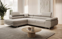 Designer Ecksofa Aston mit Schlaf- und Klappfunktion aus Bouclé
