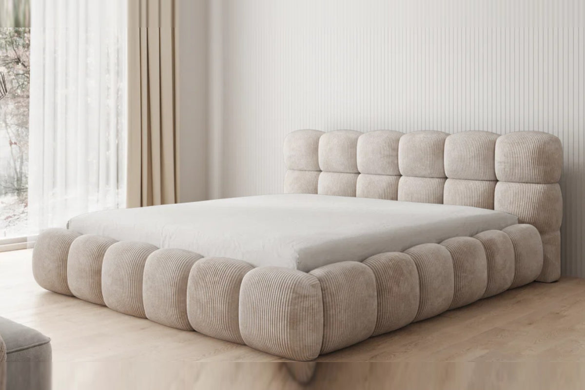 Outlet Polsterbett Boston 180x200 in Cord Beige