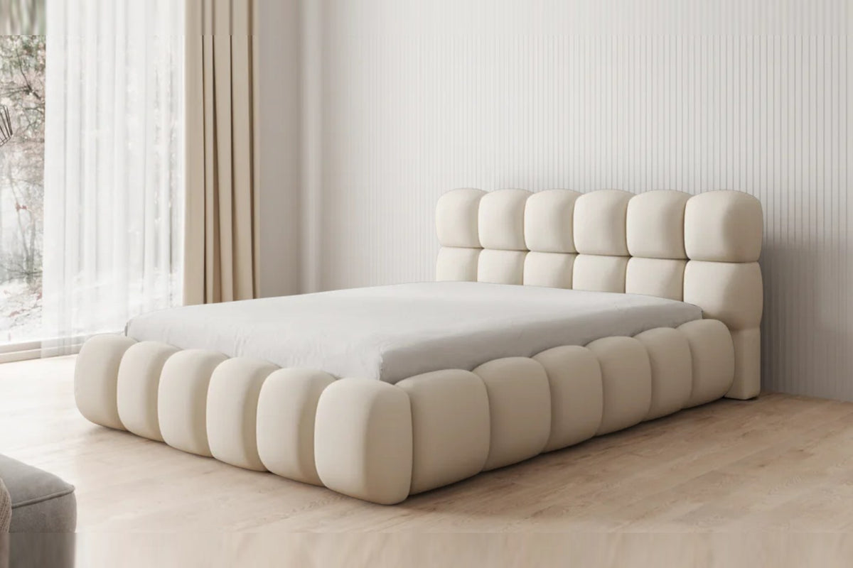 Outlet Polsterbett Boston 140x200 in Stoff Beige