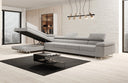 Designer Ecksofa Maxi mit Schlaf - und Klappfunktion in Bouclé