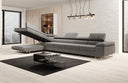 Designer Ecksofa Maxi mit Schlaf - und Klappfunktion in Bouclé