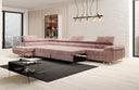 Designer Ecksofa Maxi mit Schlaf - und Klappfunktion in Cord