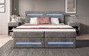 Boxspringbett Lara mit Stauraum und LED in Cord