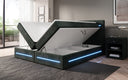 Boxspringbett Lara mit Stauraum und LED in Cord