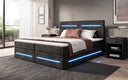 Boxspringbett Lara mit Stauraum und LED in Cord