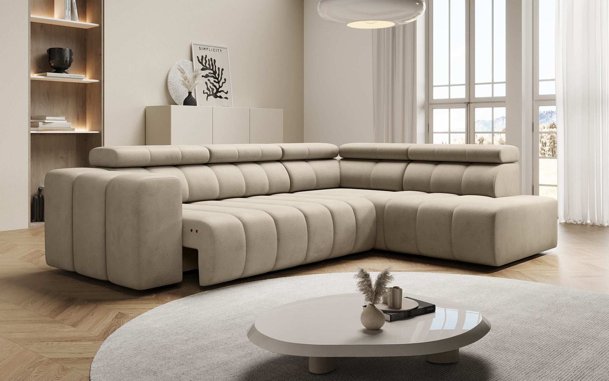 Designer Sofa Aurora L mit Schlaffunktion