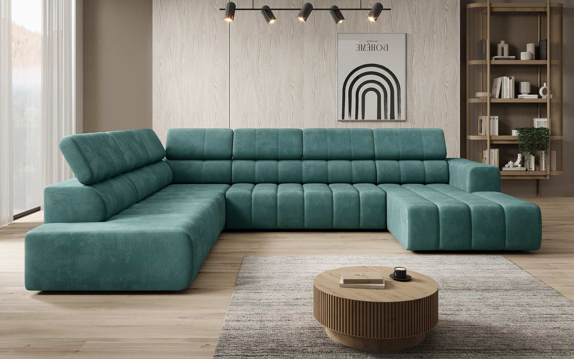 Designer Sofa Aurora Maxi mit elektrischer Sitzerweiterung