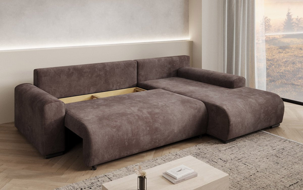 Designer Sofa Nelly mit Schlaffunktion und Stauraum