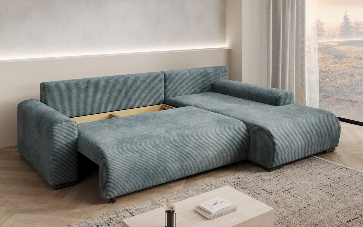 Designer Sofa Nelly mit Schlaffunktion und Stauraum
