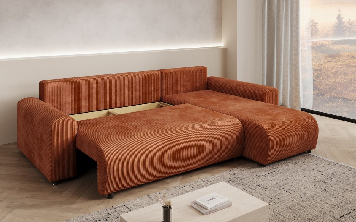Designer Sofa Hanna mit Schlaffunktion und Stauraum