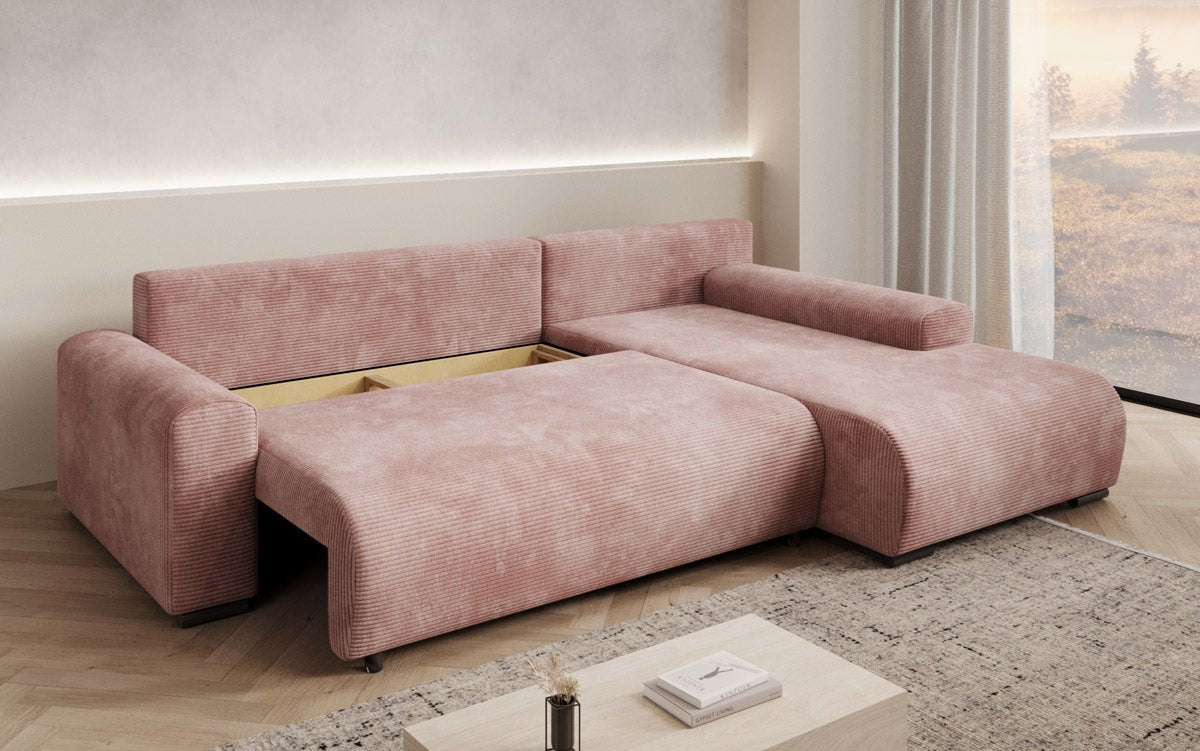 Designer Sofa Nelly mit Schlaffunktion und Stauraum