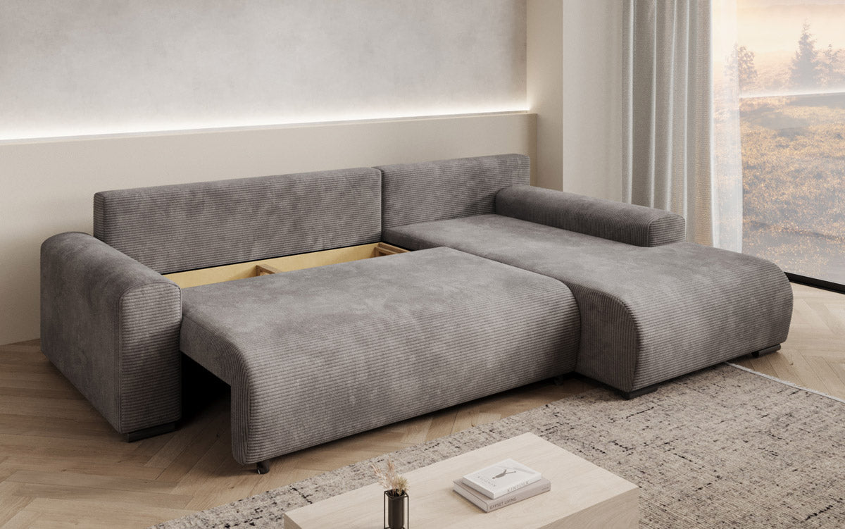 Designer Sofa Nelly mit Schlaffunktion und Stauraum