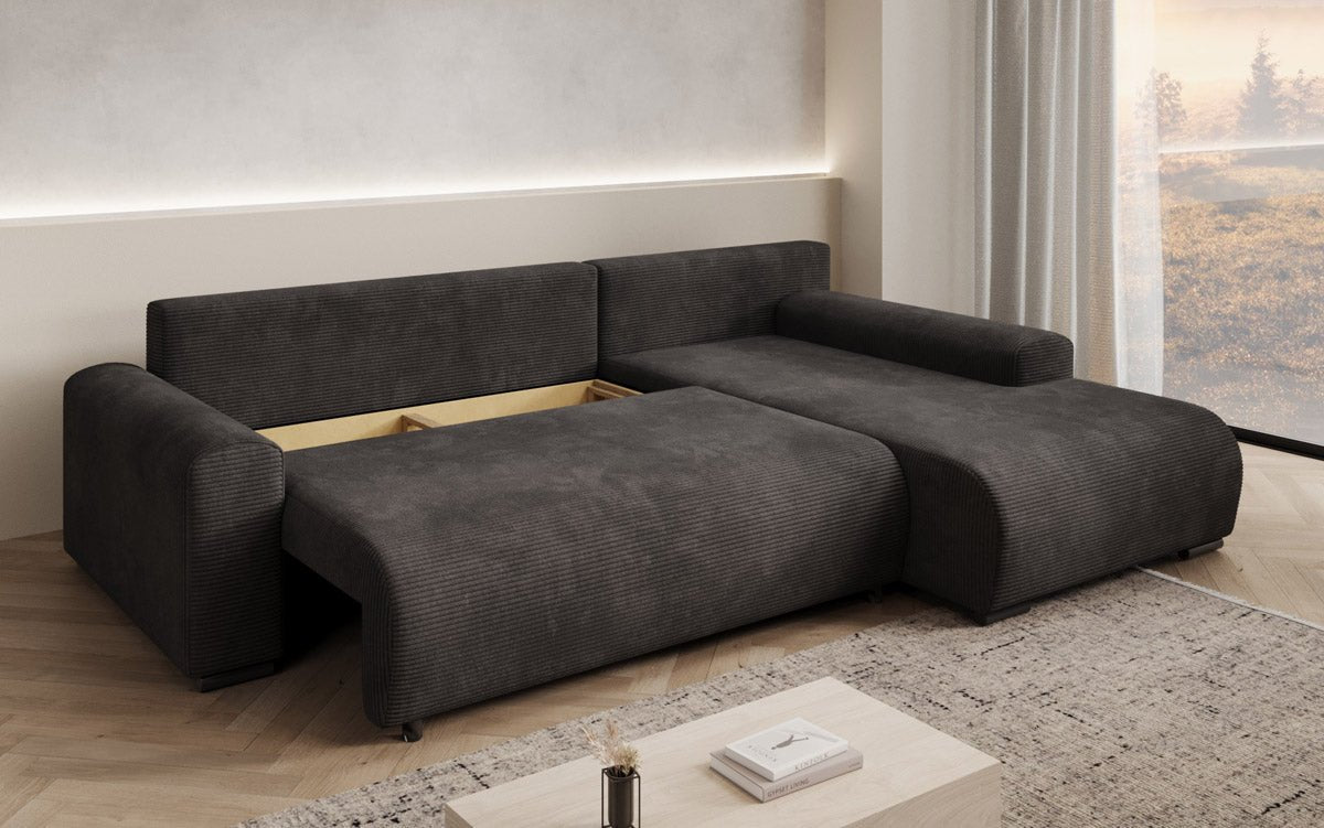 Designer Sofa Nelly mit Schlaffunktion und Stauraum