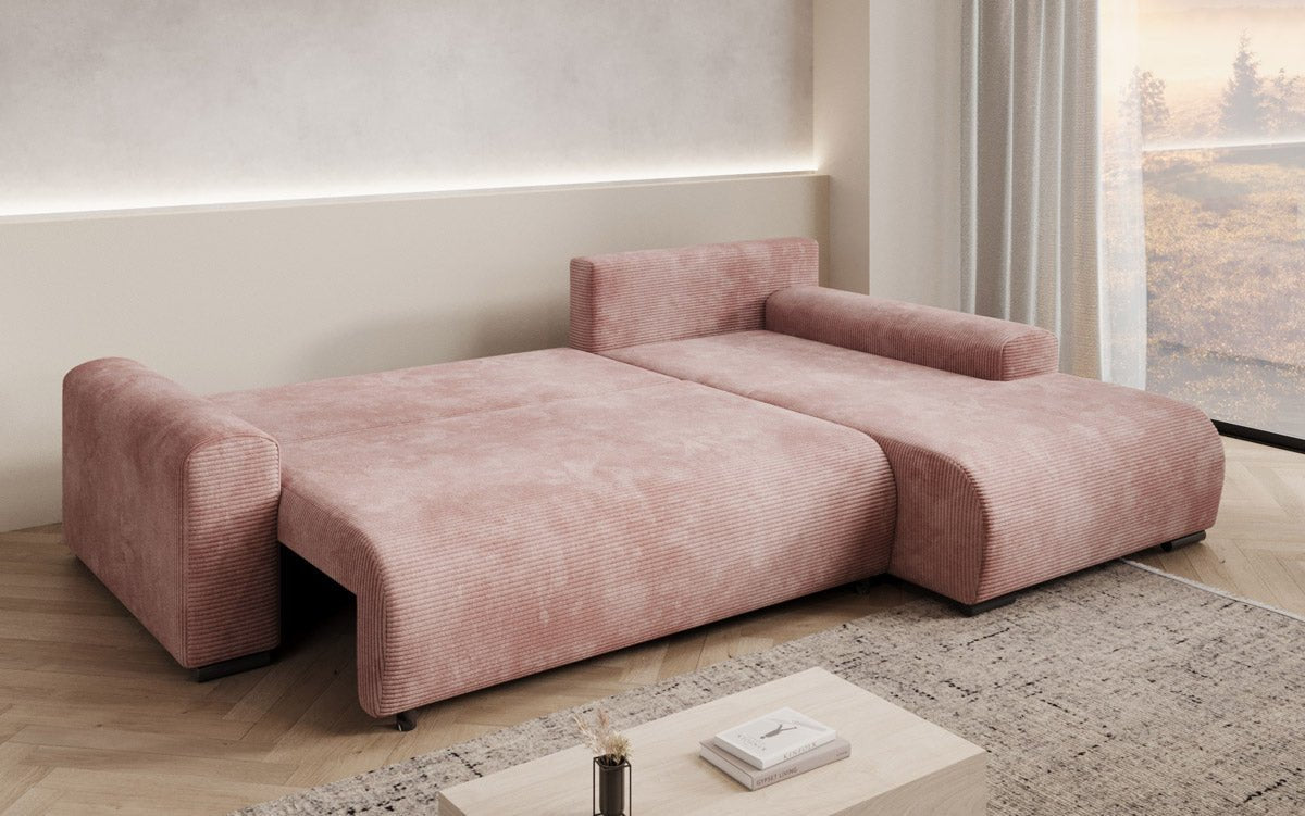 Designer Sofa Nelly mit Schlaffunktion und Stauraum