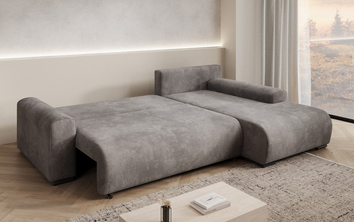 Designer Sofa Nelly mit Schlaffunktion und Stauraum
