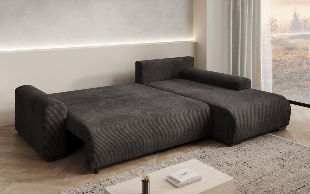 Designer Sofa Nelly mit Schlaffunktion und Stauraum
