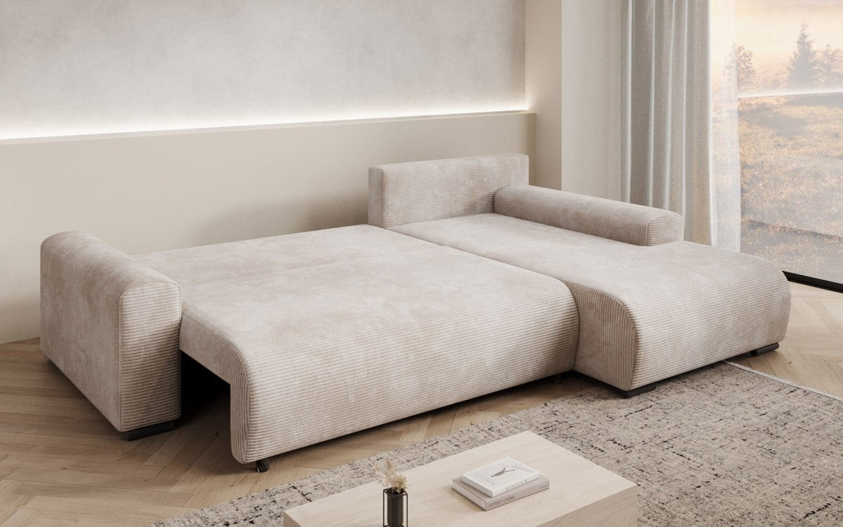 Designer Sofa Nelly mit Schlaffunktion und Stauraum