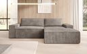 Designer Ecksofa Corino in Cord mit Schlaf- und Klappfunktion
