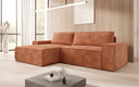 Designer Ecksofa Corino in Cord mit Schlaf- und Klappfunktion