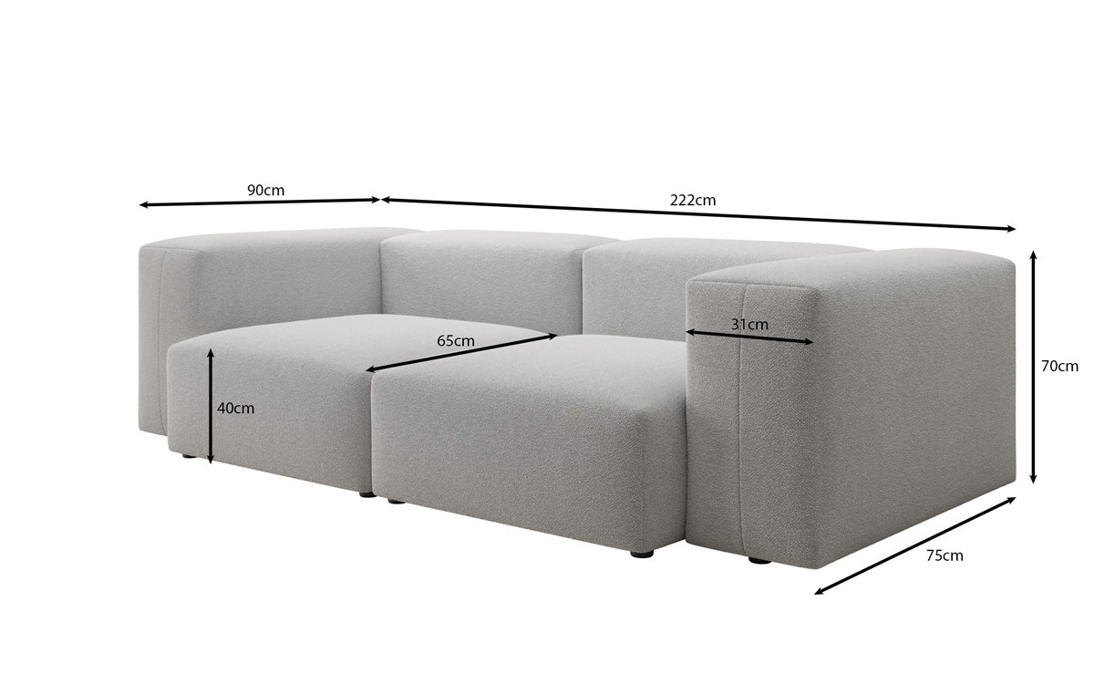 Designer 2 Sitzer Sofa Snug in Bouclé