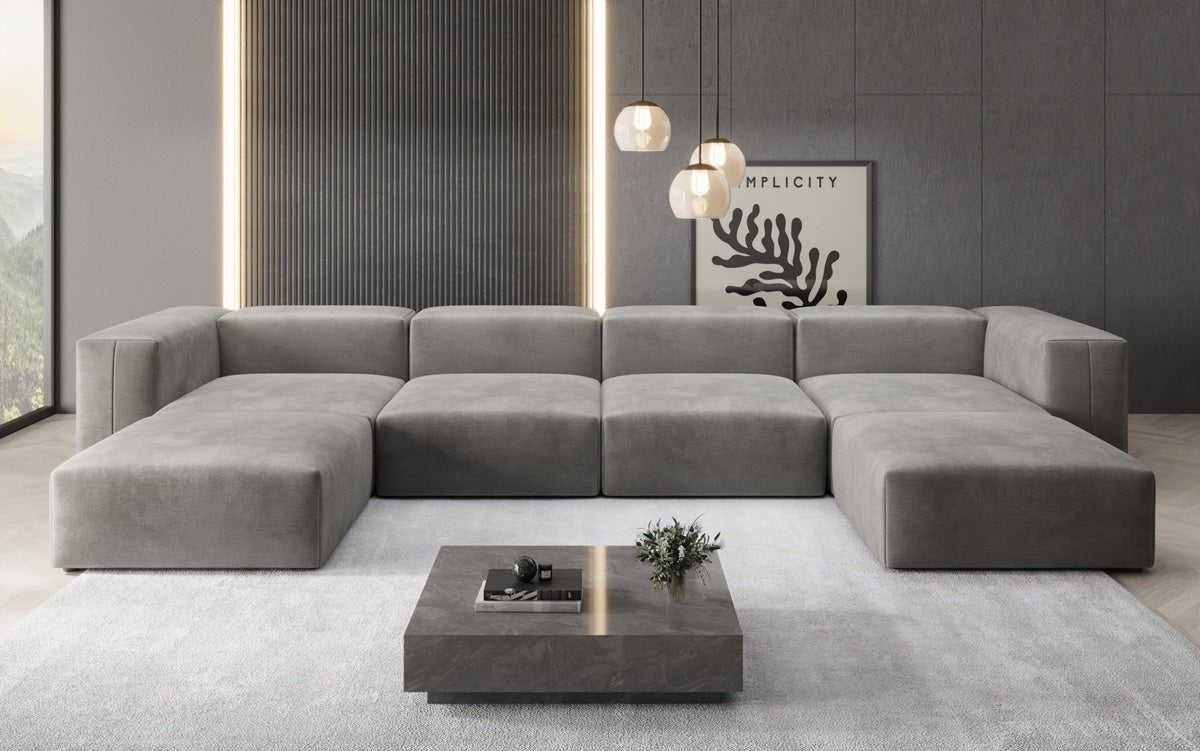 Designer U Sofa Snug in Samt