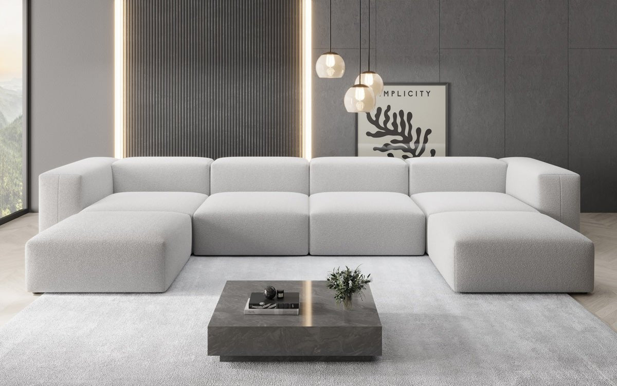 Designer U Sofa Snug in Bouclé