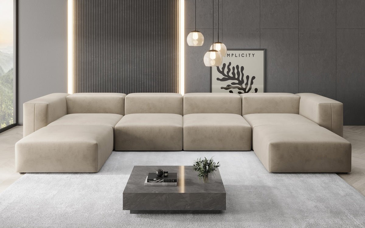 Designer U Sofa Snug in Samt