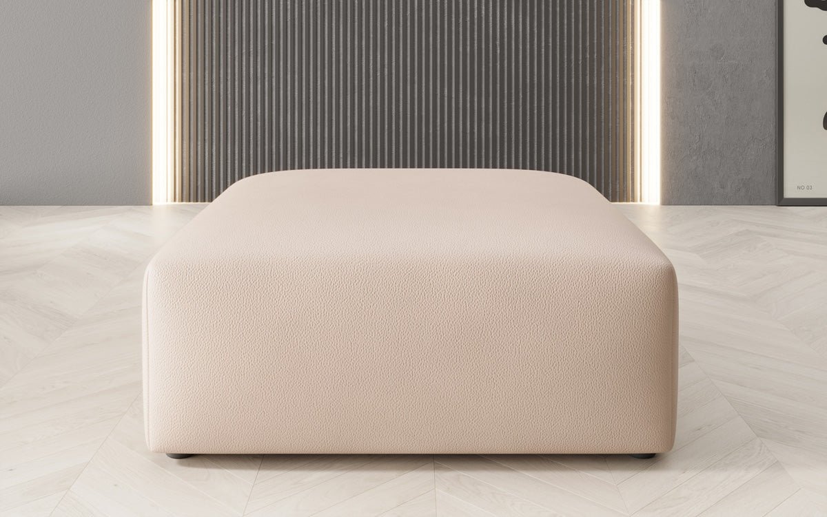 Beistellhocker 80 cm Snug aus Echtleder