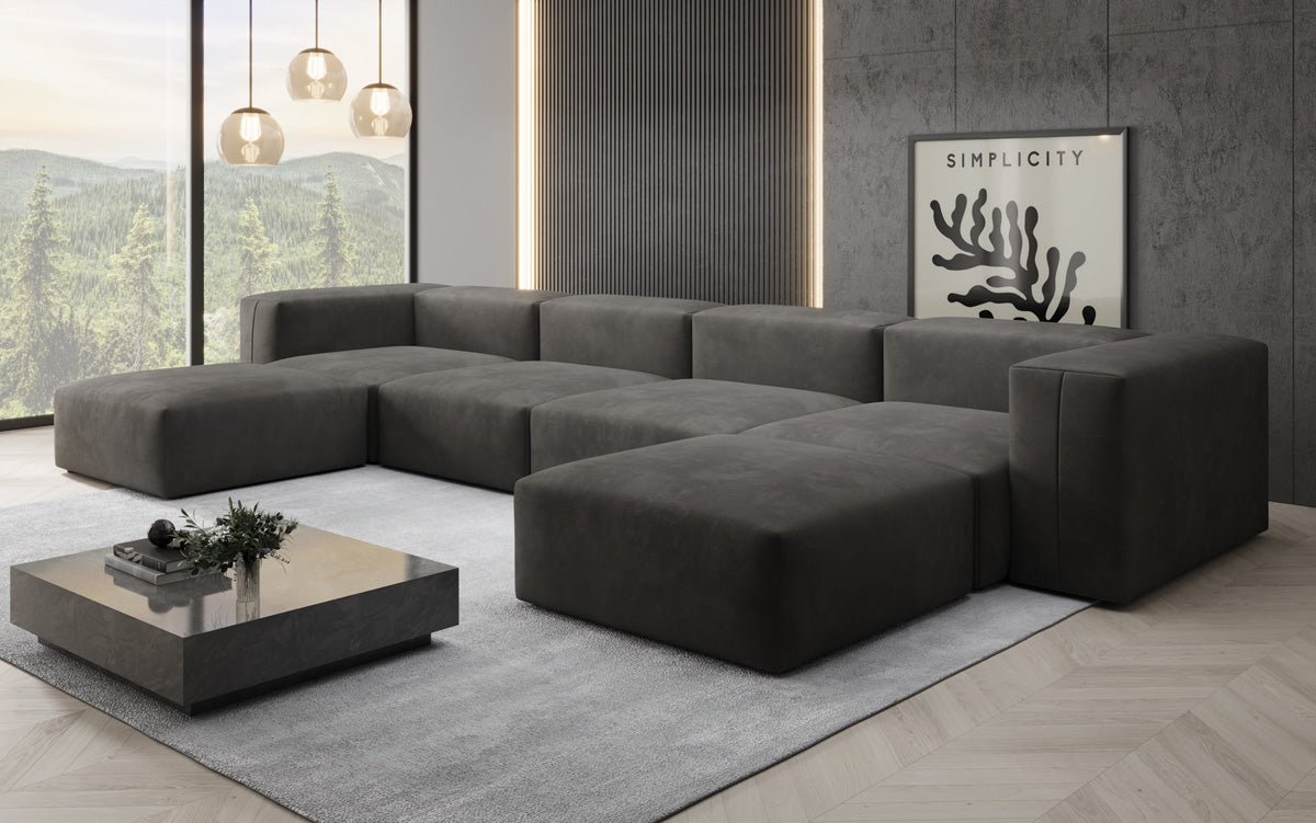 Designer U Sofa Snug in Samt