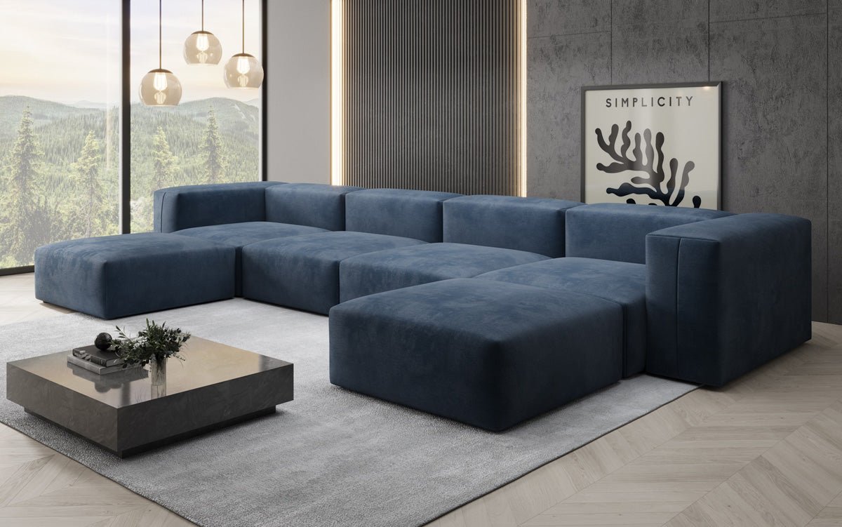 Designer U Sofa Snug in Samt