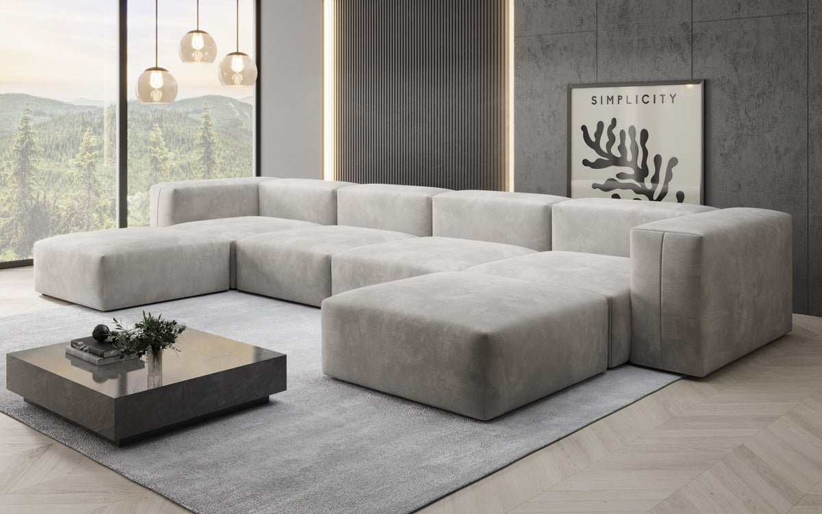 Designer U Sofa Snug in Samt