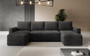 Designer Sofa Melva U mit Schlaf- und Klappfunktion in Cord