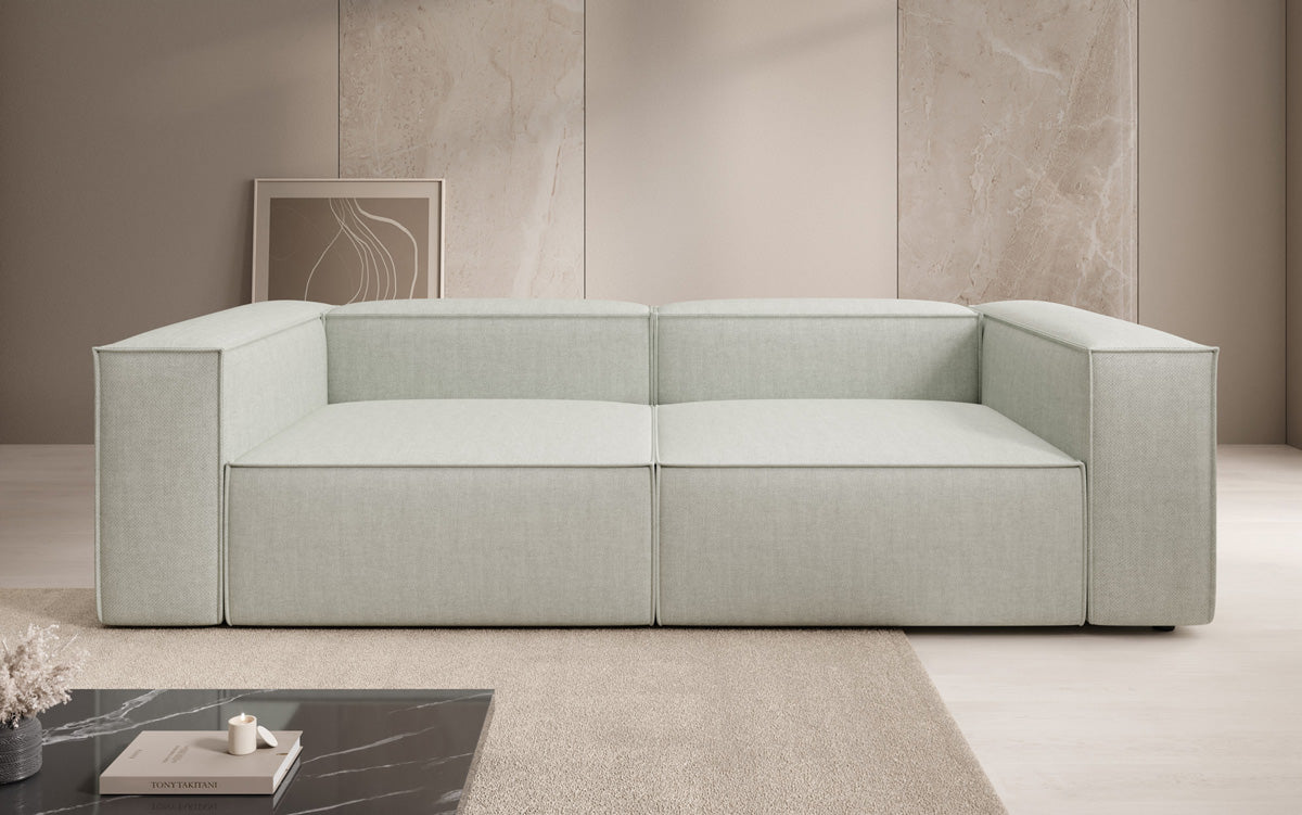 Designer Sofa Lesley 3 Sitzer in Leinen-Optik
