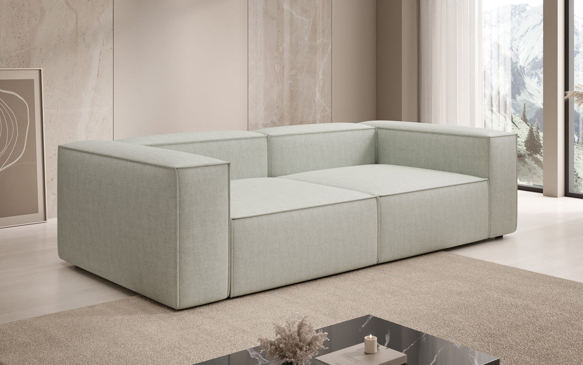 Designer Sofa Lesley 3 Sitzer in Leinen-Optik
