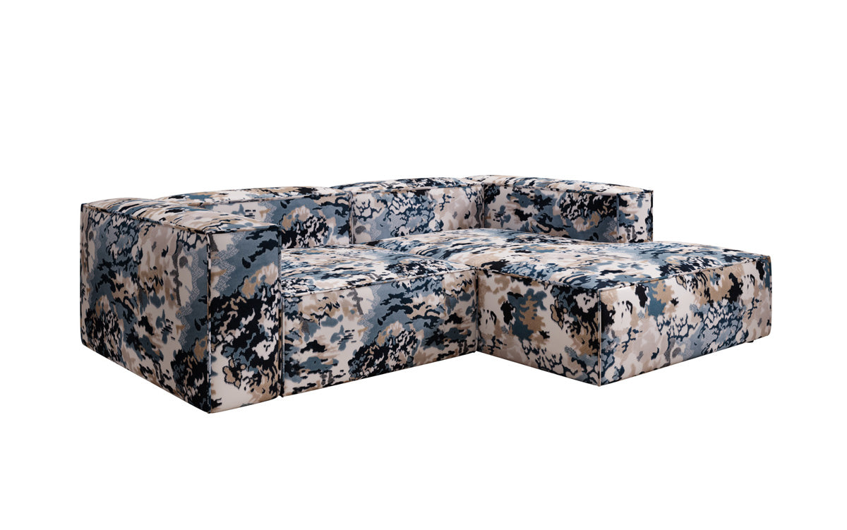 Designer Ecksofa Lesley Mini - Jacquard mit Aquarell-Muster