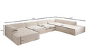 Designer Sofa Lesley U XXL in Strukturstoff