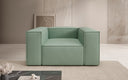 Designer Sofa-Sessel Lesley in Echtleder