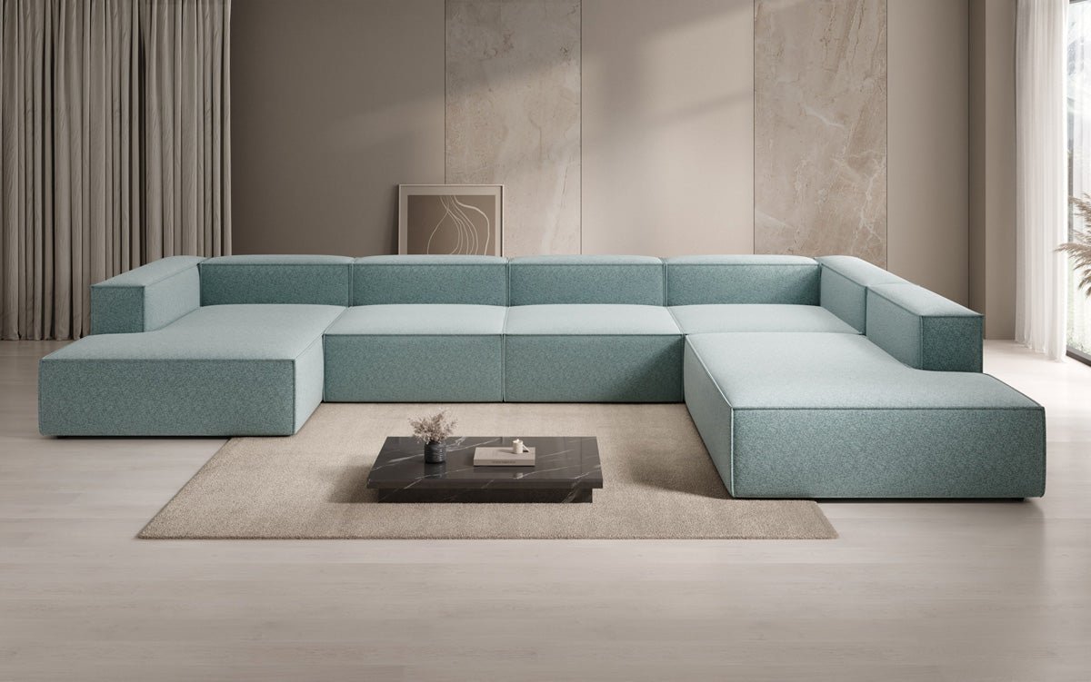 Designer Sofa Lesley U XXL in Strukturstoff